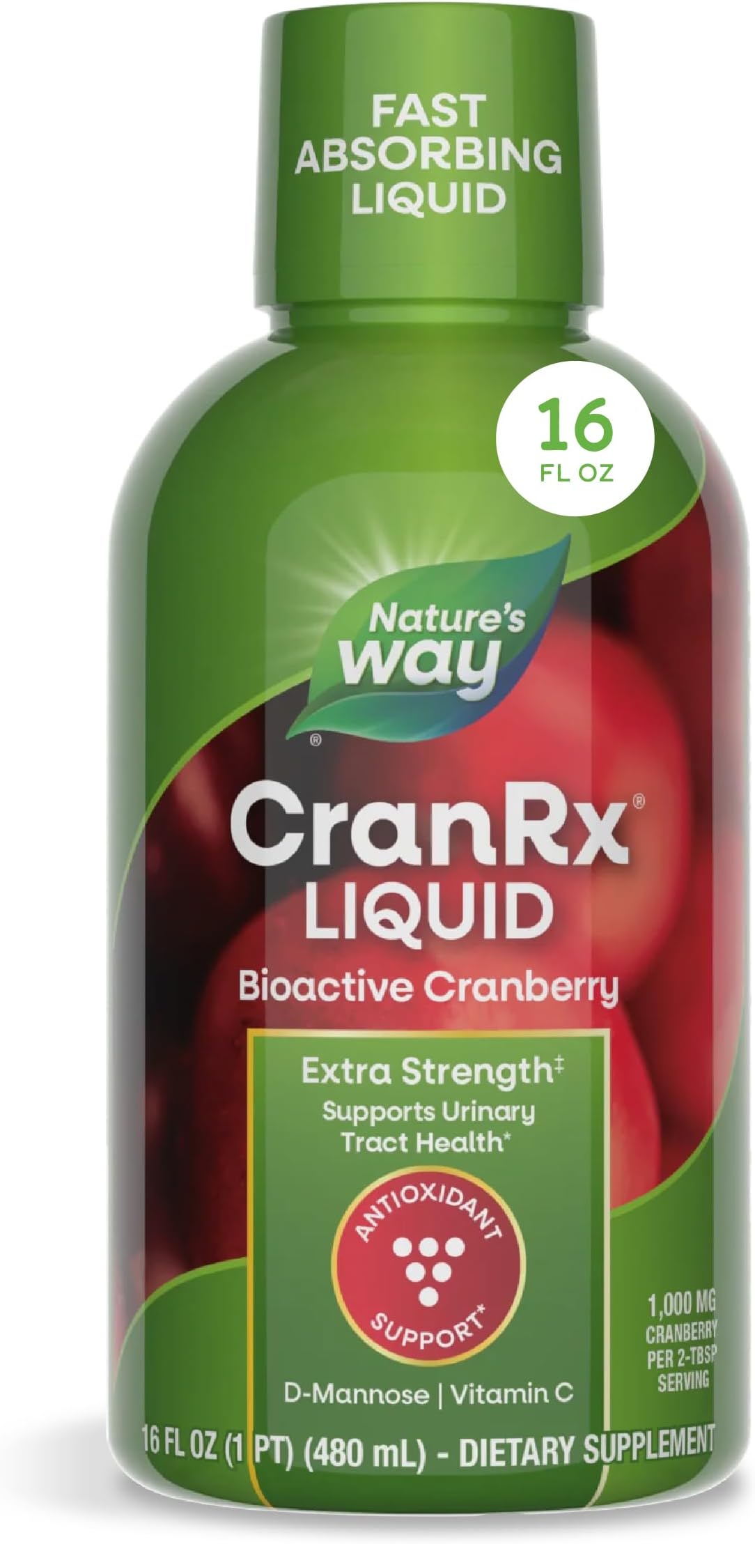 Nature's Way CranRx Liquid Cranberry, D-Mannose & Vitamin C, 16 oz