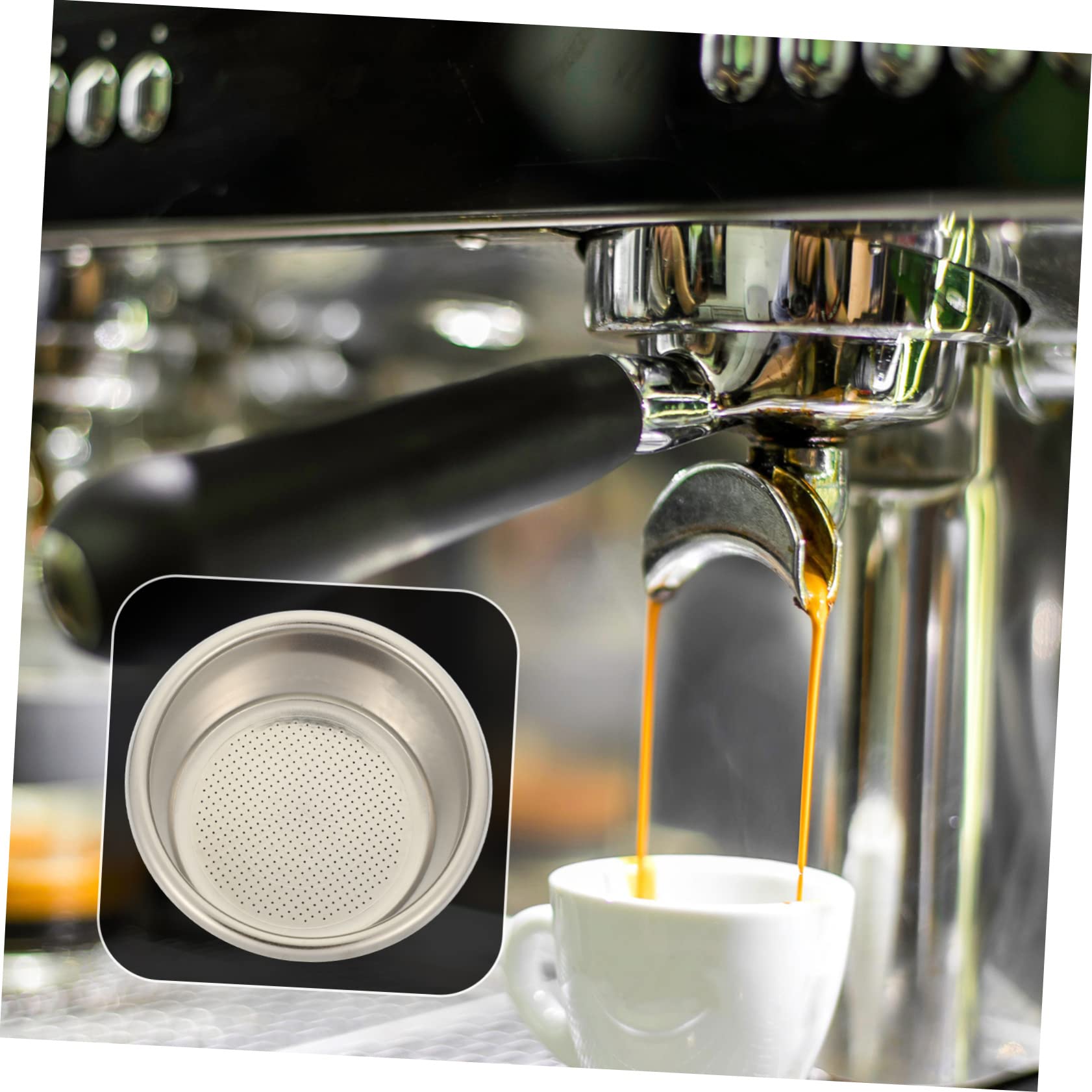 Housoutil 2pcs Filter Basket for Coffee Machines Stainless Steel Strainer Practical Replacement for Mellow Flavor for Home Brewing and Cafes
