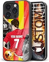 Vista 25 de Fundas personalizadas con nombre y número de fútbol para iPhone 11, 12, 13, 14, 15, 16, 17, 16 Pro Max Plus Mini, Samsung Galaxy Note10 Note20 S8 9