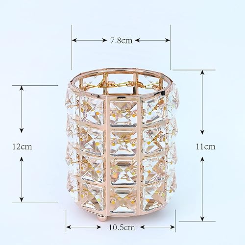 Miniatura 6 de LUGUNU - Organizador de brochas de maquillaje, decoración de tocador de cristal, caja de almacenamiento de brochas de peine personalizada para