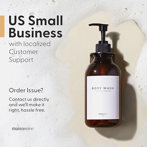 Vista 47 de MaisoNovo Dispensador de champú y acondicionador, dispensador de jabón de ducha montado en la pared, juego de 3 botellas de plástico transparente