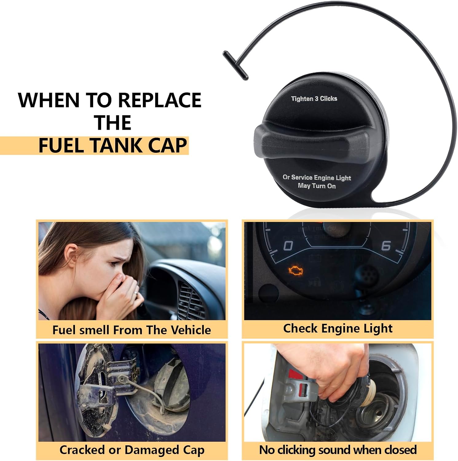 Gas Cap 95995094 Compatible with Buick LaCrosse Rendezvous,Chevy Malibu Impala Equinox Colorado Trailblazer,Cadillac CTS STS DTS SRX XLR,Pontiac G5 G6 Grand Prix,GMC Canyon Envoy Savana