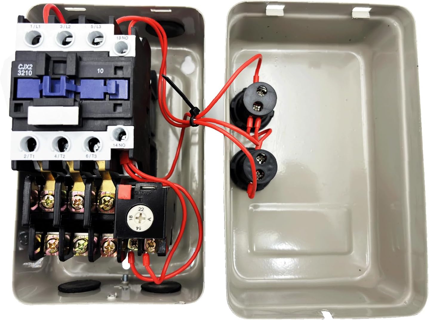 Magnetic Electric Motor Starter Fit for Air Compressor Magnetic Electric Motor Switch Replacement for 380V 5.5KW 20-32AMP - 7.5 HP 3 Phase or Single Phase Magnetic Switch Motor Starter