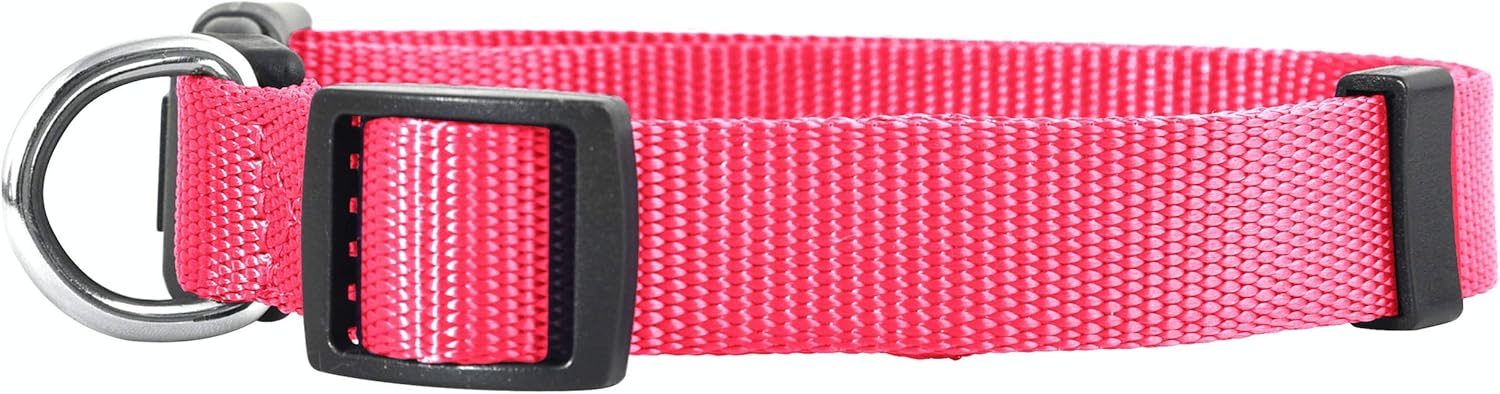 Native Pup Basic Nylon Dog Collar, Adjustable for Small, Medium, Large pet and Puppies Accessories, Cute Colors for Male, Female, boy, Girl, Puppy (Small, Pink) : Pet Supplies