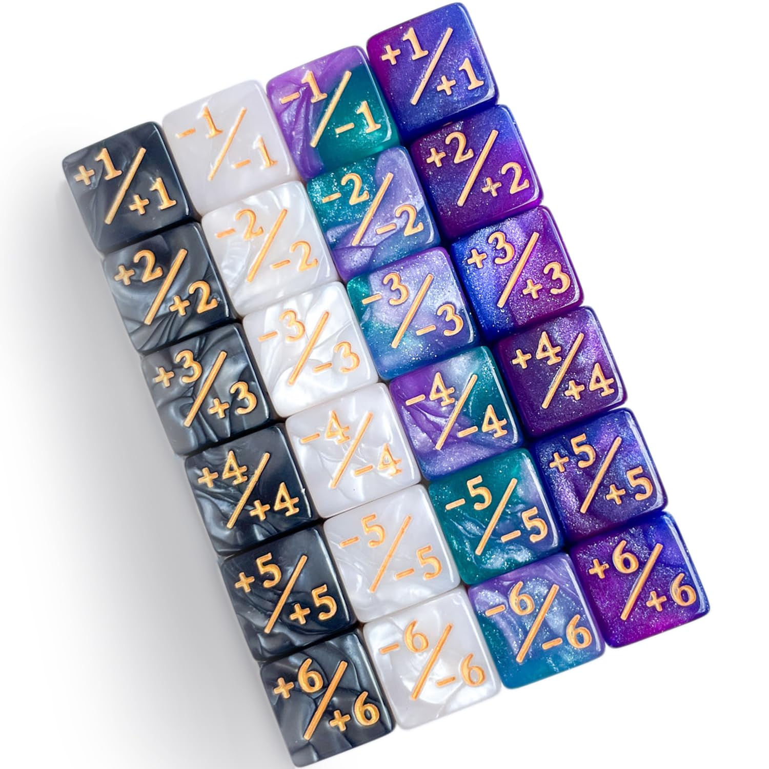 Liekadijiae 24 Dés Compteur 6 Faces - Token Dice Acrylique Pour MTG CCG, Avec Sac Rangement Noir