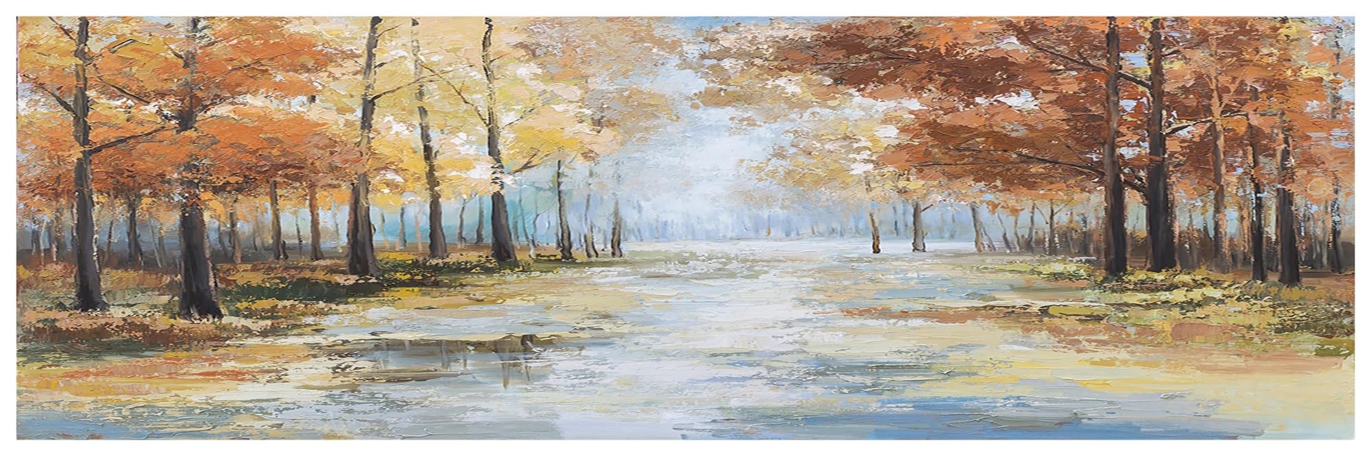 Tableau Grand Format pour Mur Vide - Toile Déco Salon Feuille Jaune Rue