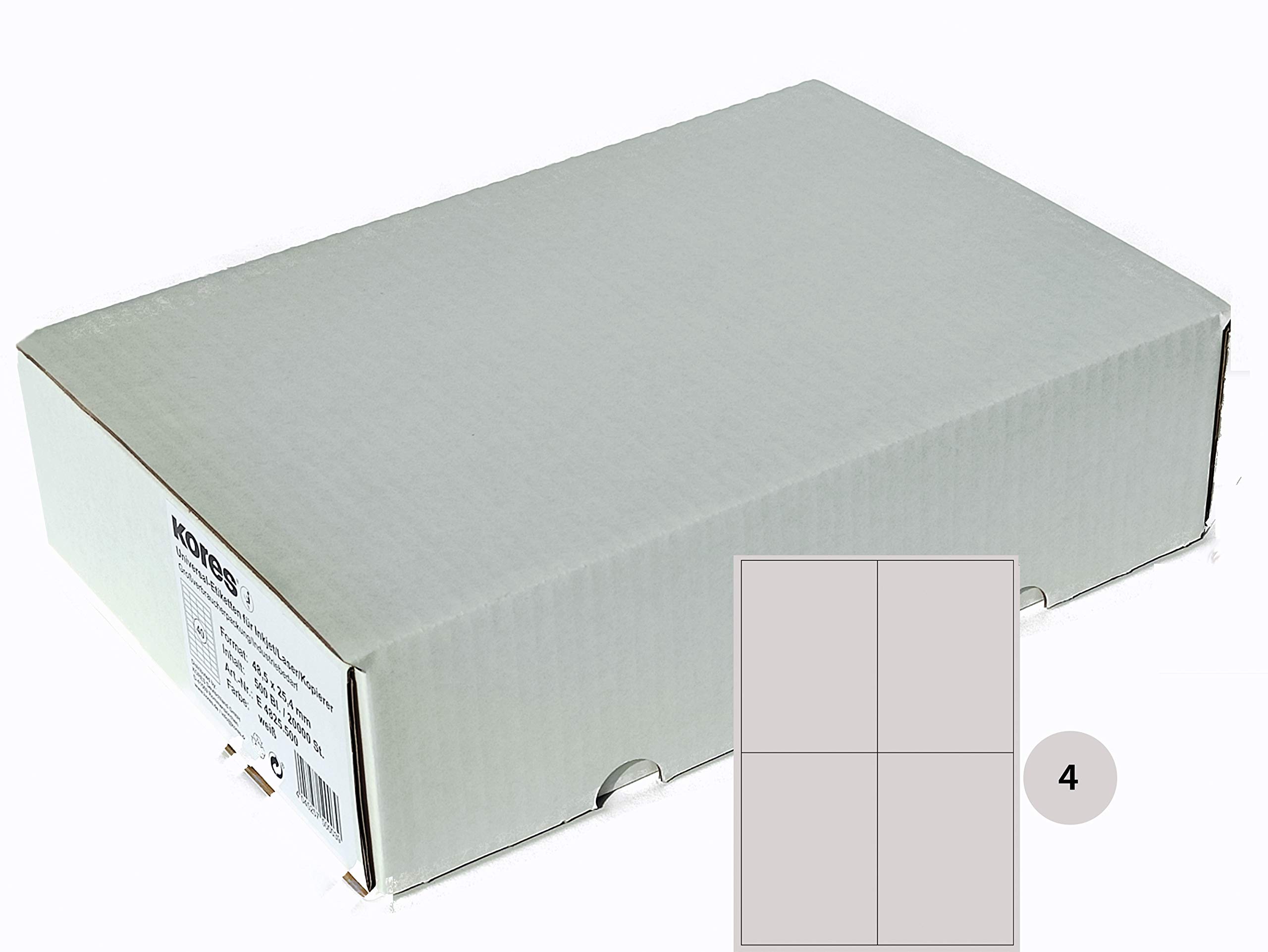 Kores Universal Labels 105 x 148 mm 500 Sheets White