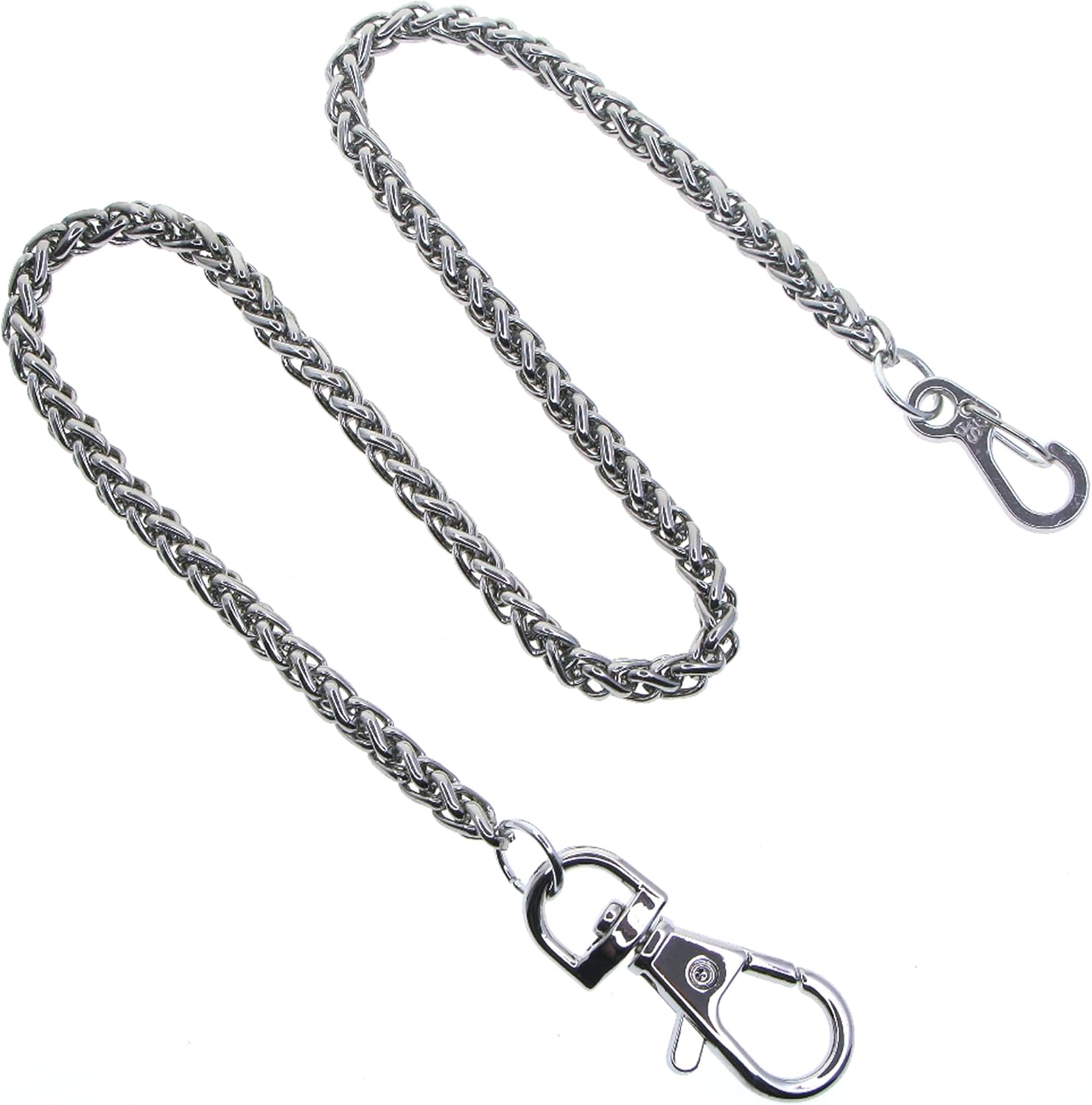 Pocket Watch Chains Albert Chain Silver Color Spiga Wheat Chain with Swivel Lobster Clasp FC79