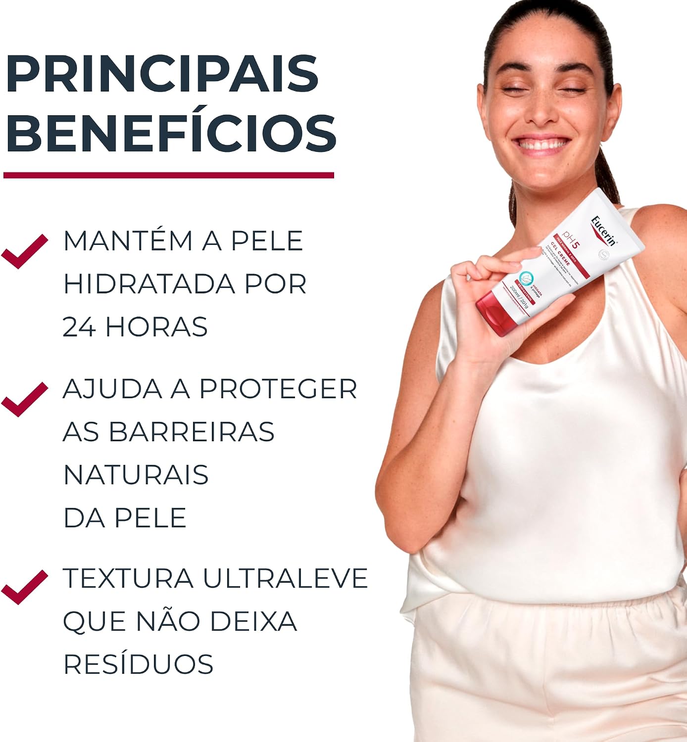 EUCERIN Gel Creme Hidratante Corporal pH5 200ml, Textura Ultraleve, Dexpantenol, Hidratação Diária, Pele Sensível e Seca EUCERIN Gel Creme Hidratante Corporal pH5 200ml, Textura Ultraleve, Dexpantenol, Hidratação Diária, Pele Sensível e Seca