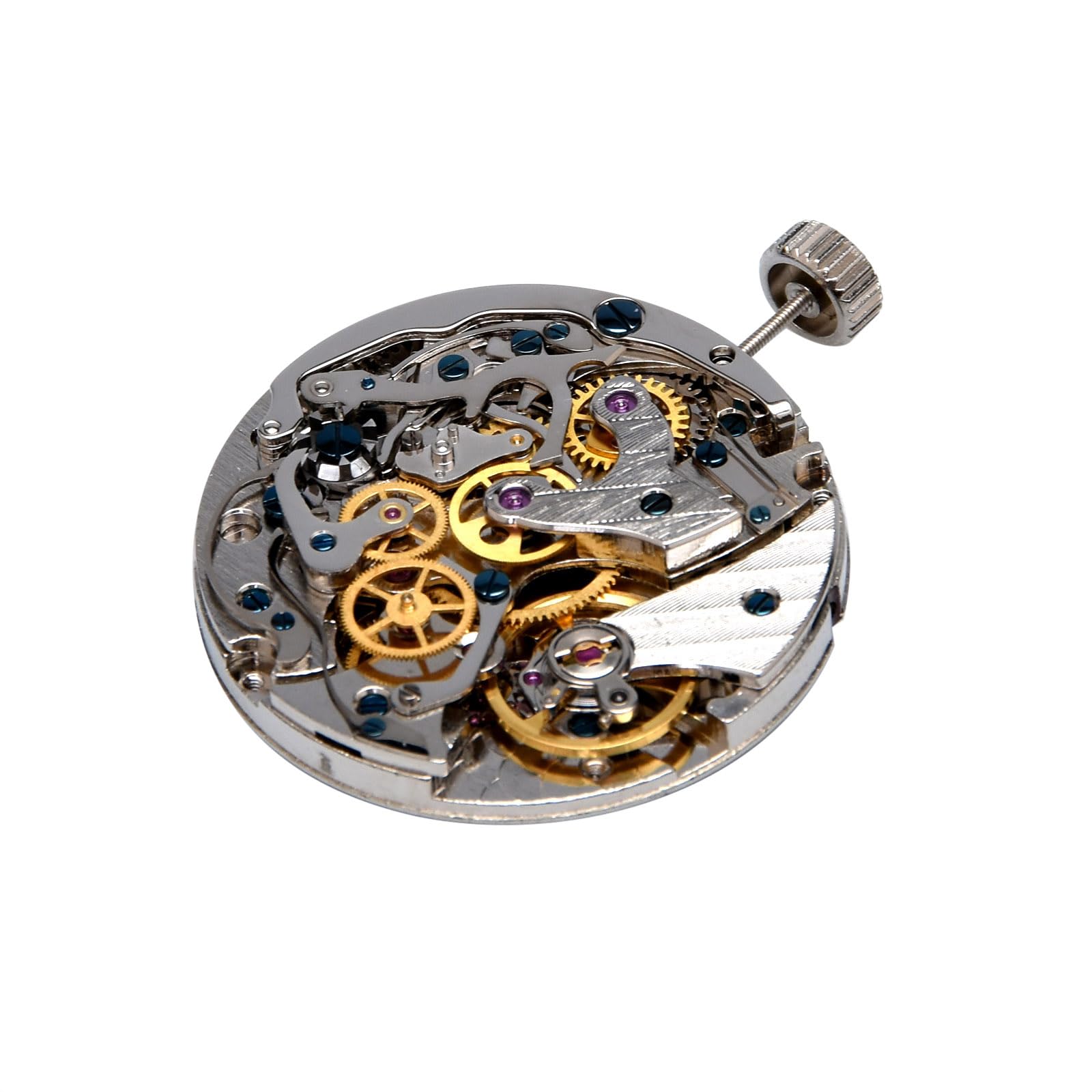 MOUDOAUER ST1903 - Mecanismo de reloj cronógrafo mecánico para relojería, componente de repuesto mecánico