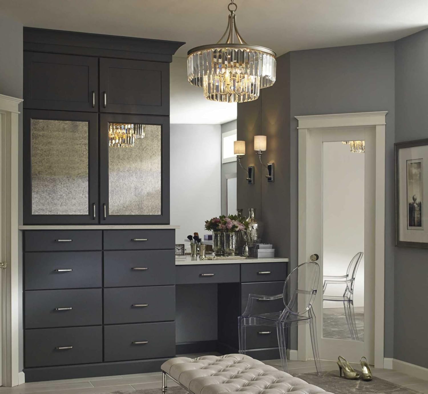 Progress Lighting Glimmer Collection 6-Light Clear Glass Luxe Pendant Light Antique Bronze