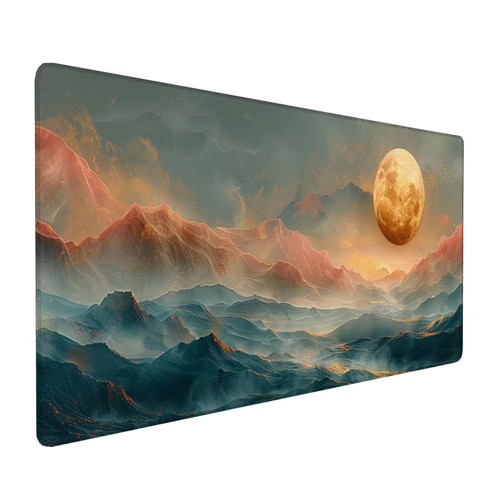 Tappetino Mouse Rosa, Luna Gaming Tappetino Mouse XXL 1200x600x3mm, Tappetino Scrivania Impermeabile e Antiscivolo, Migliora Precisione e Velocità Mouse Pad, per Accessori Gaming, Regalo 6-K-T