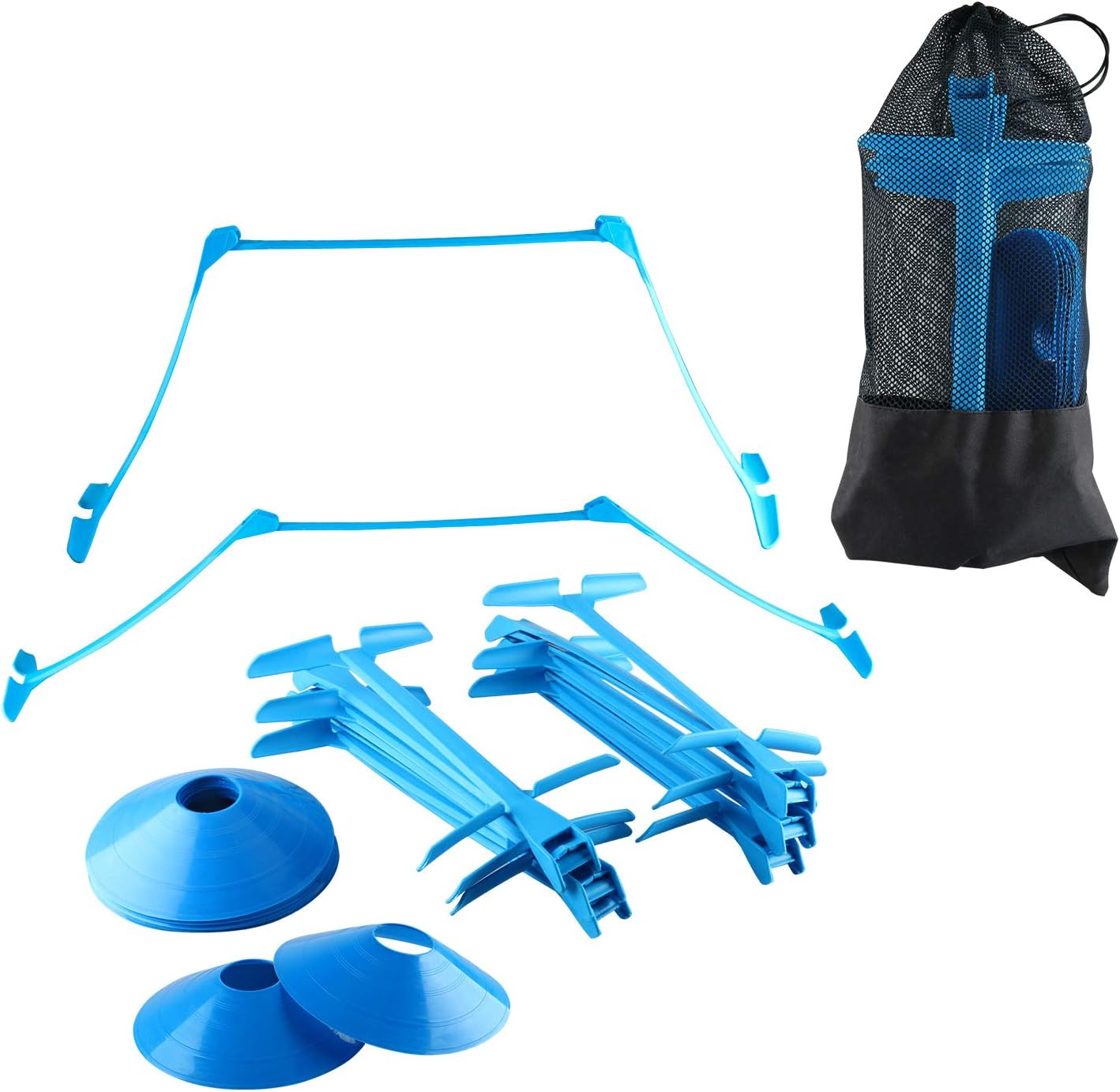 HYDDNice Adjustable Hurdles and Cone Set with 6 Agility Hurdles 6", 9" and 12" Height Adjustable,12 Speed Cones & Portable Carry Bag for Soccer Sports Plyometric Speed Strength Training : Sports & Outdoors