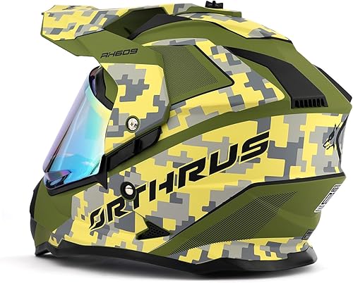 Miniatura 4 de Orthrus Casco de motocicleta integral para niños y jóvenes, con certificado por DOT, casco de cara completa para bicicleta de tierra, para