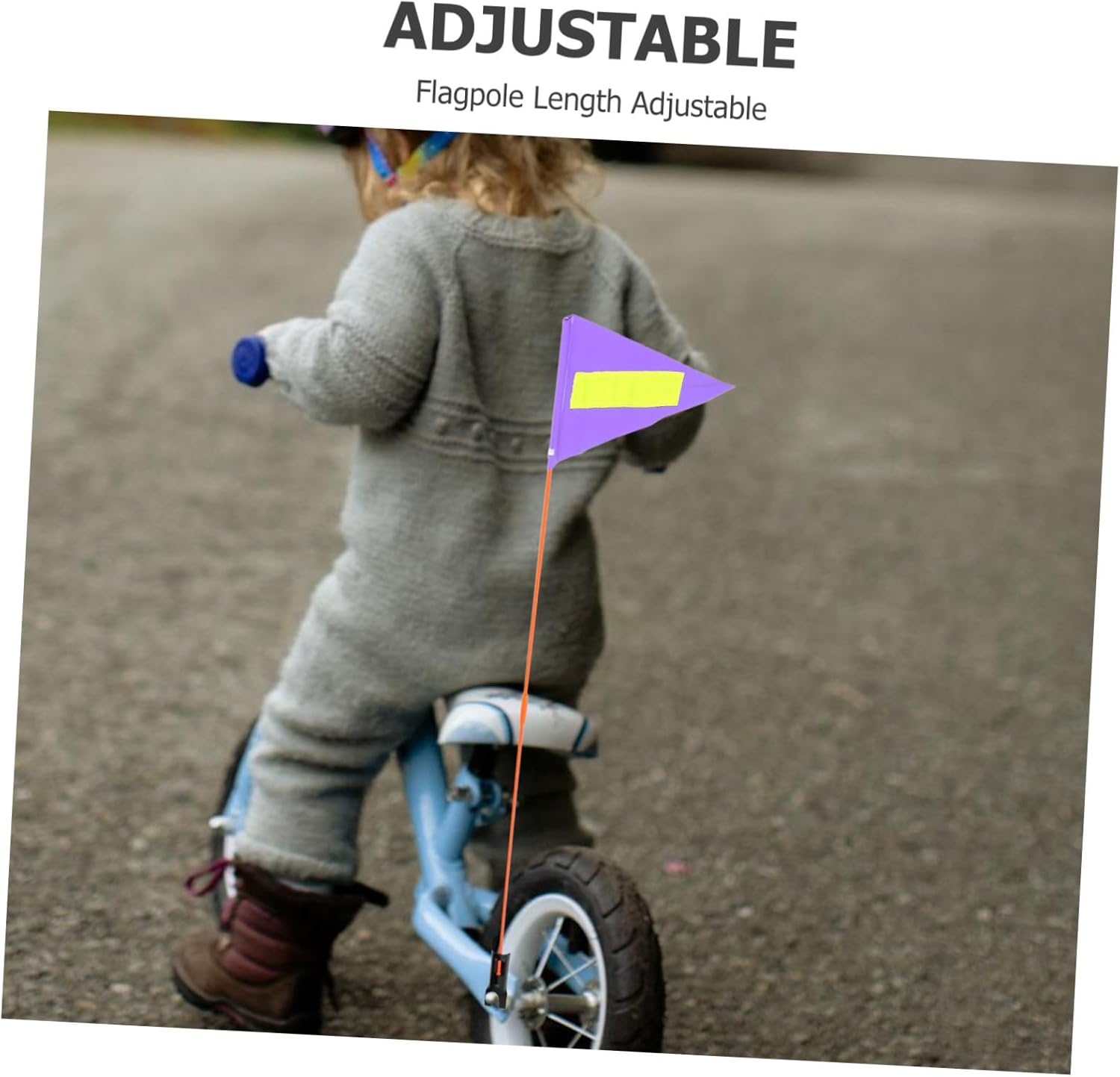 Kisangel Kids Bike Safety Flag Adjustable Fiberglass Pole High Visibility Reflective Flag for Bicycles and Strollers for Children Riding