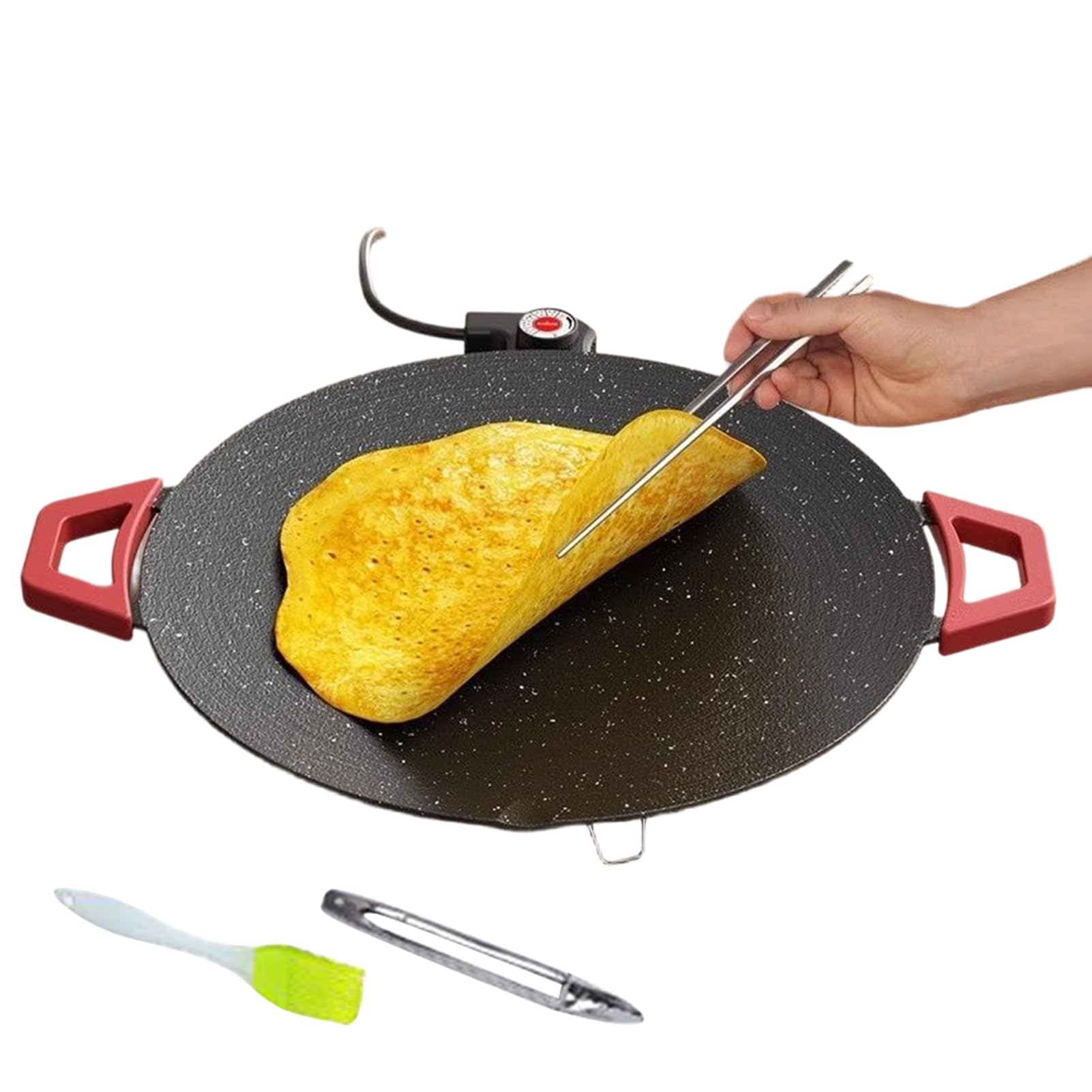 Grill Électrique D'Intérieur - Poêle Ronde Portable Antiadhésive | Assiette De Cuisson Électrique | Grill De Table | Plancha Sans Fumée Pour Grillades | Pour Extérieur, Cuisine, Maison, Restaurant