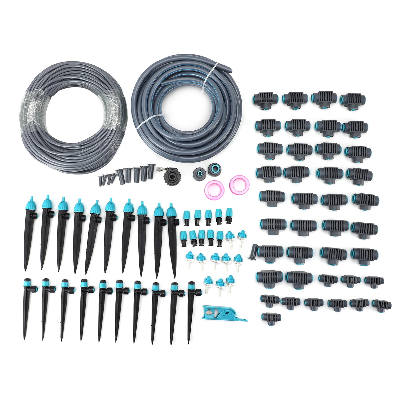 di Irrigazione a Goccia, Kit di Irrigazione da Giardino in Lega di Alluminio PE con 3 modalità Regolabili Testine di Spruzzo Girevoli per di Piante da Giardino, Serra, Balcone