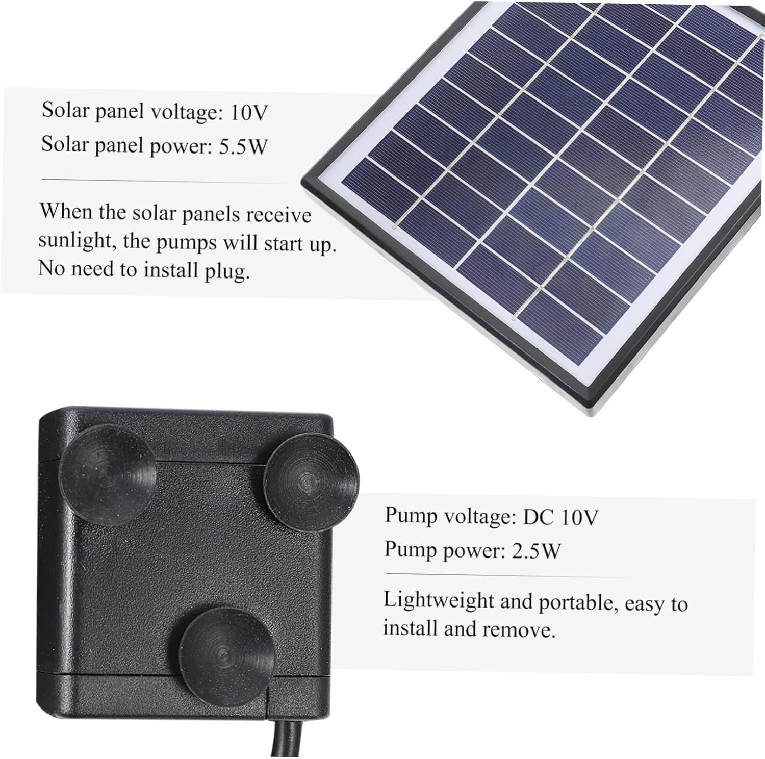 Floating Solar Fountain Pump for Outdoor Garden Decoration Energy-saving Solar Water Pump with Flow for Ponds Bird Baths and Water Circulation