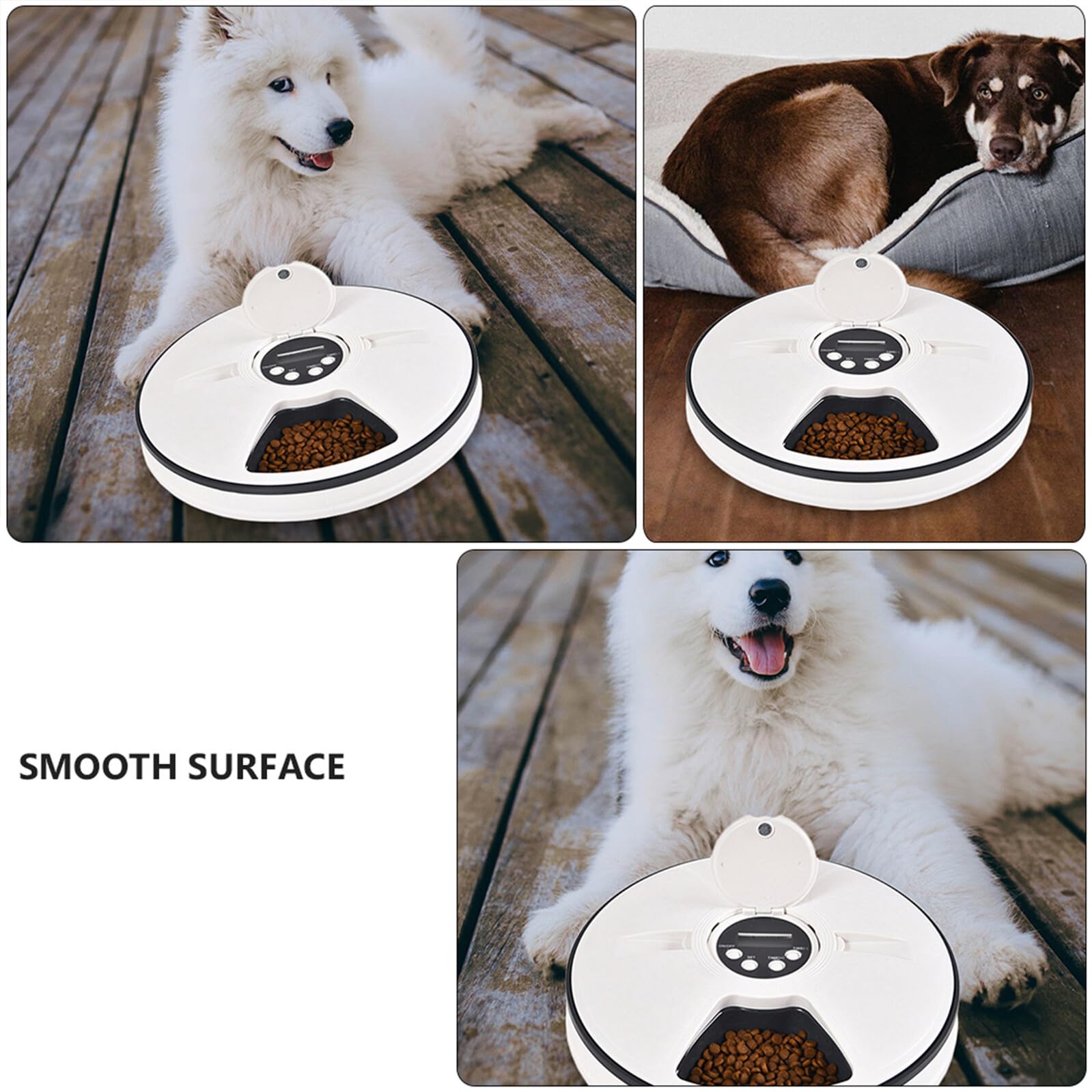 Levemolo Comedero Automático para Perros con Temporizador Tolva de Almacenamiento Desmontable Plato Resistente Antideslizante para Alimentación y Control de Porciones Diarias