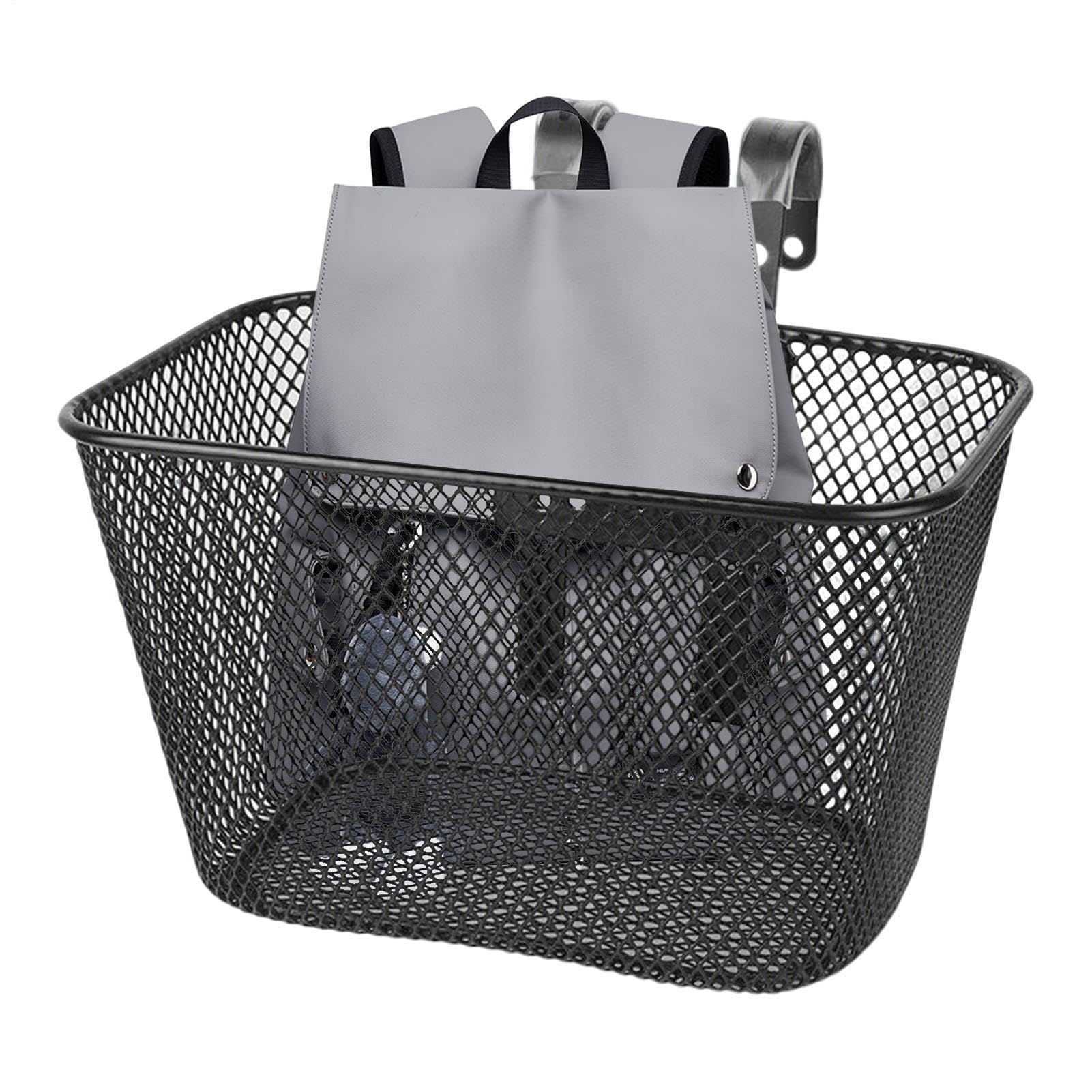 Muiltvoe Bike Basket Front,Children Bike Handlebar Metal Cargo Carrier,Bicycle Storage Basket - for Youth Boys Girls Cycling Commuting Outing Shopping Daily