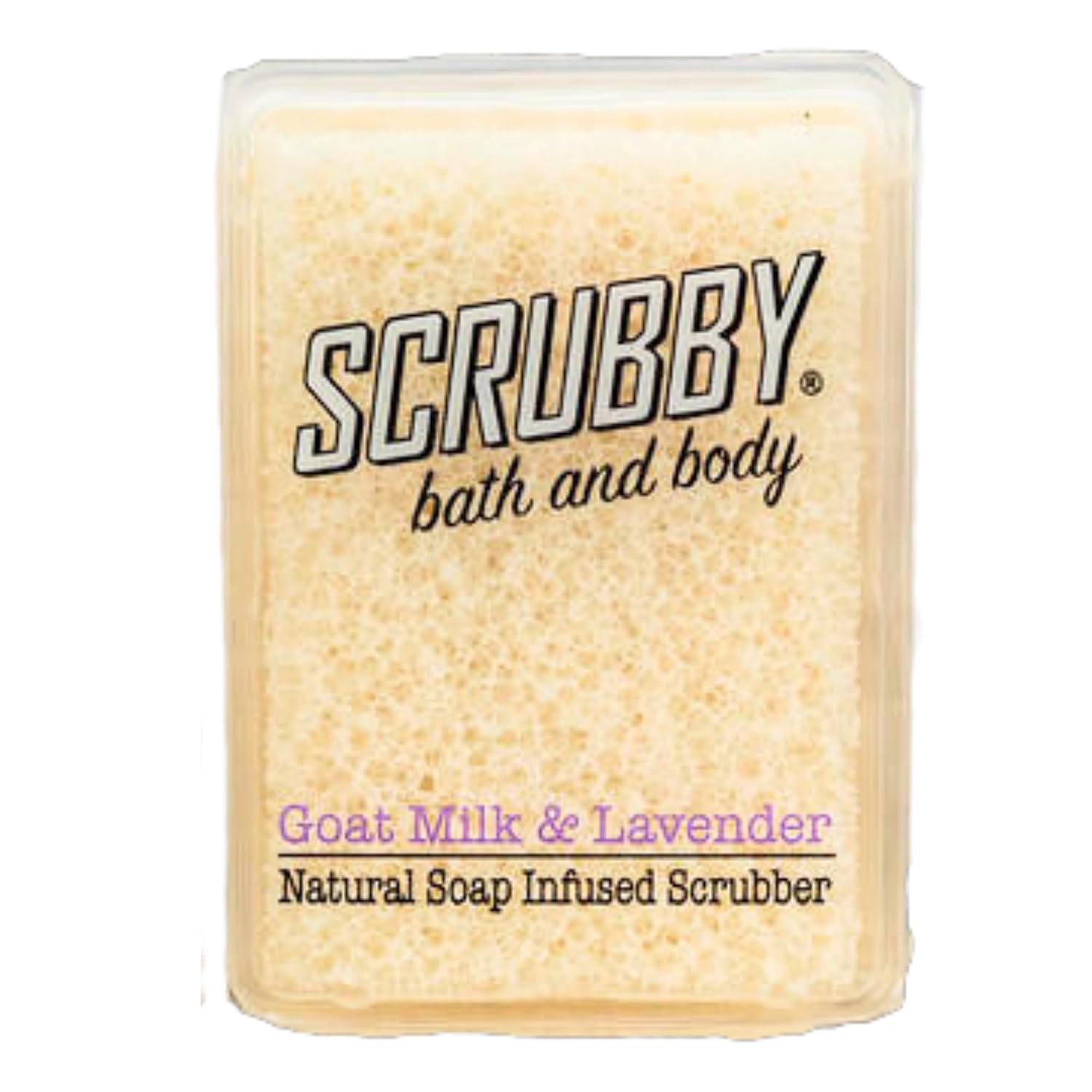 Scrubby Soap - Goats Milk & Lavender - Scented Natural Soap Infused Scrubber - Exfoliating and Hydrating Bath & Body Bar