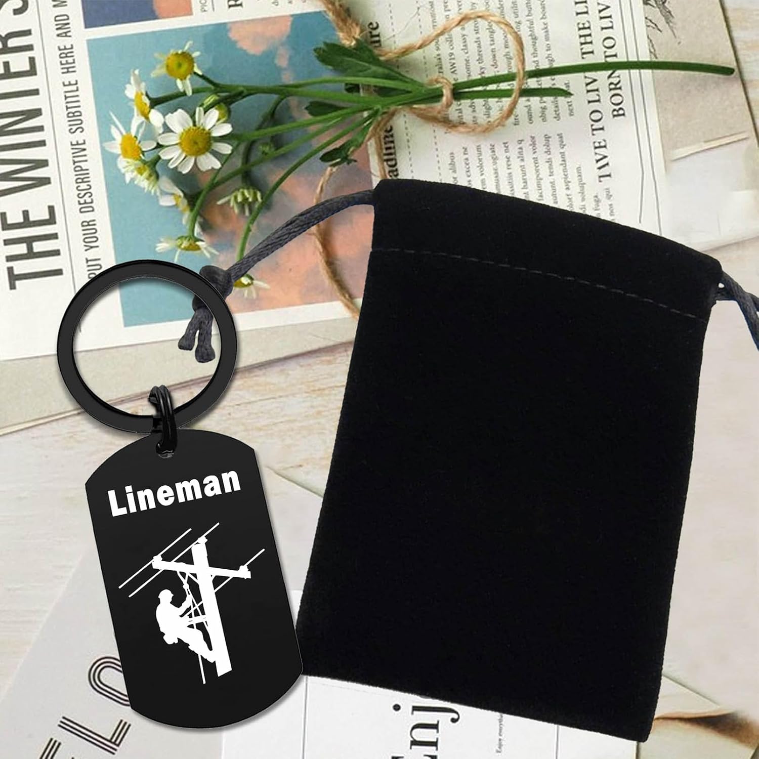 Viayen Lineman Gifts for Men Him Birthday Christmas Keychain - Gift for Lineman Valentines Father's Day Xmas Stuff - Image 3