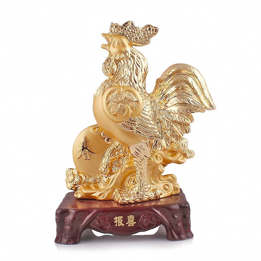 Amazon.com: BOYULL Large Size Chinese Zodiac Rooster Golden