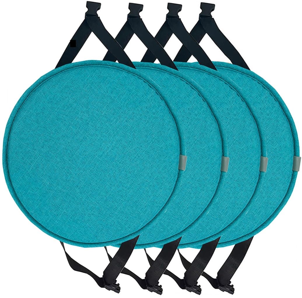 Housses de chaise rondes avec attaches pour cuisine et bureau lot de 4