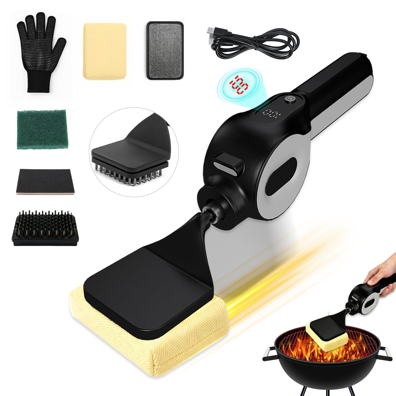 Electric Grill Brush, Powerful Cleaning Tool for BBQ Grills
