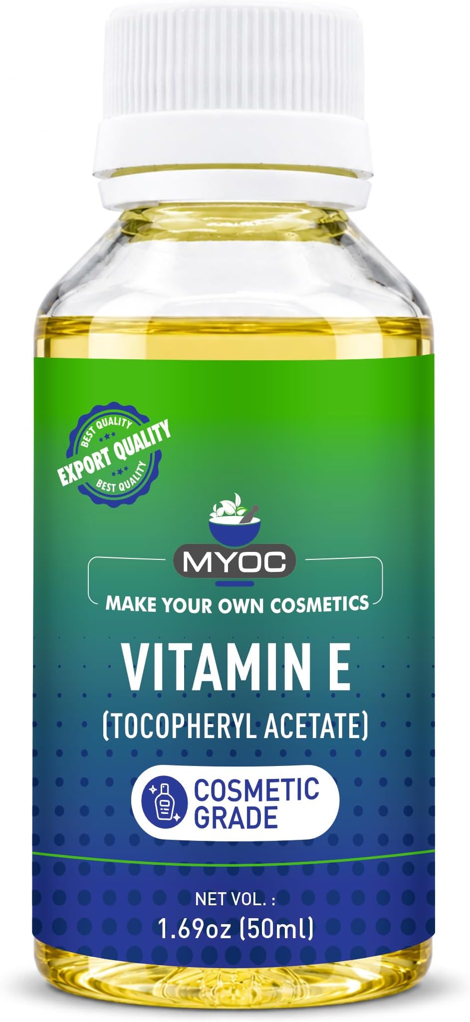 Vitamin E Oil (Tocopheryl Acetate) โ Cosmetic Grade โ 1.69 FlOz / 50ml โ For DIY Skincare, Creams & Serums