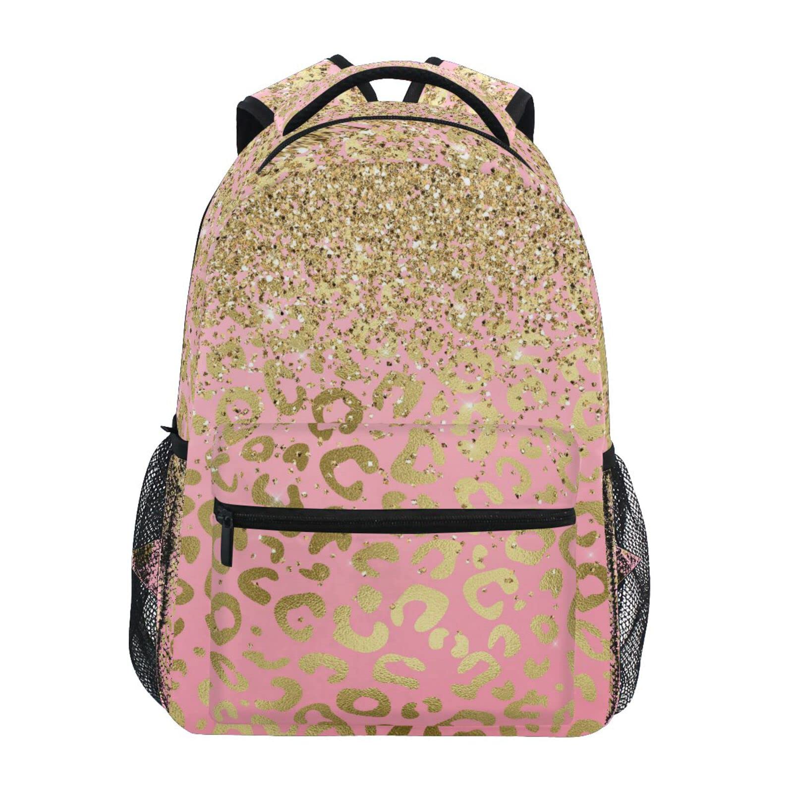 Zaino Da Scuola, Leopard Print Glitter Bambini Zainetto Stampa Leggero Zaino Per Bambino Per Ragazzi Trekking Esterni 29X40Cm