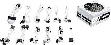 Corsair RMX White Series (2018), RM850x, 850 Watt, 80+ Gold Certified, Fully Modular Power Supply - White, 80 PLUS Gold (CP-9020188-NA)