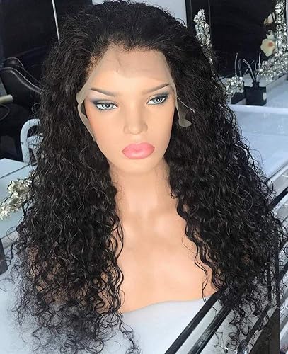 Miniatura 2 de Pelucas de pelo rizado para mujeres afroamericanas. Pelucas de encaje frontal con pelo de bebé. Peluca sintética ondulada, resistente al calor,
