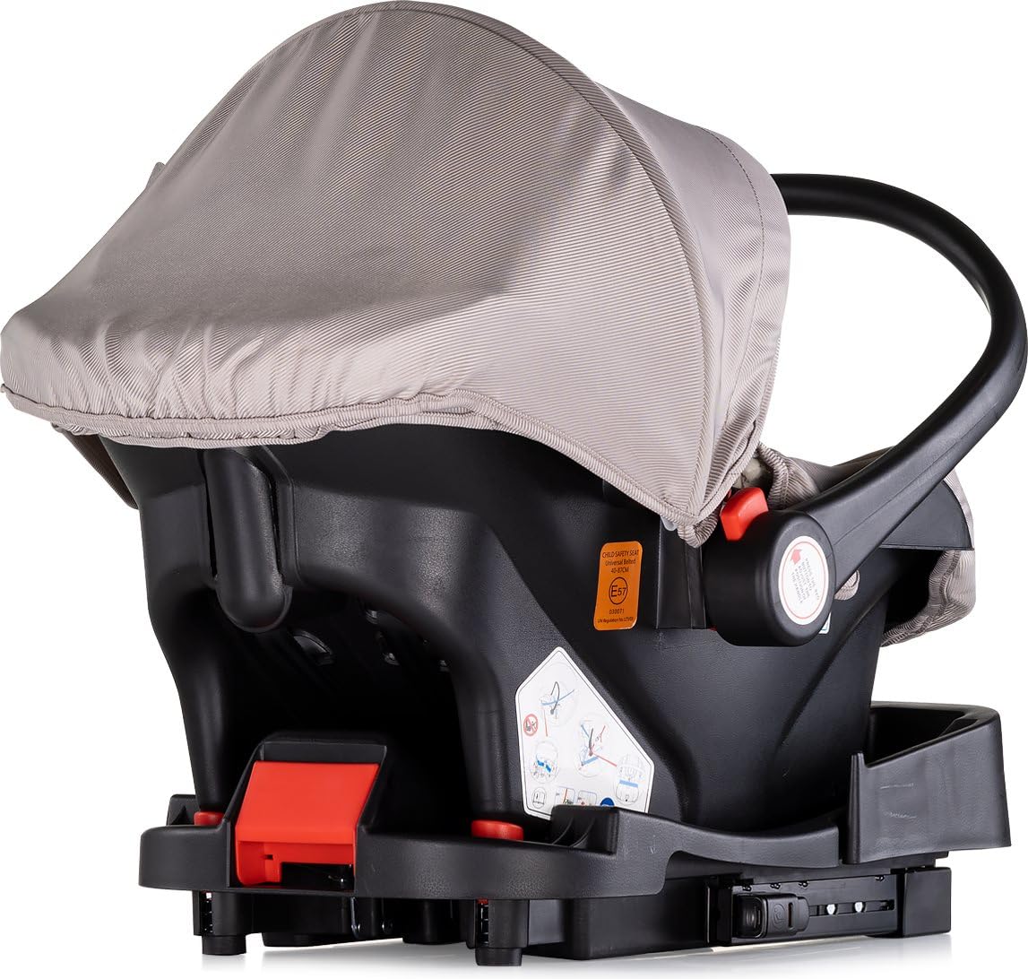Chipolino Babyschale i-Size Aura (40-85cm) Gruppe 0+, Griff verstellbar, Gurt hellbraun