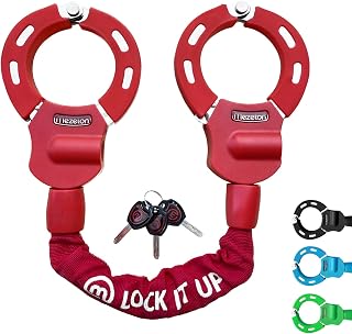 Bicycle Lock | E Scooter Lock | High Security Locks | Handcuff Lock | Heavy Duty Locks for E Scooter/Bikes/E-Bike/Motorcycle (Red - Style B)
