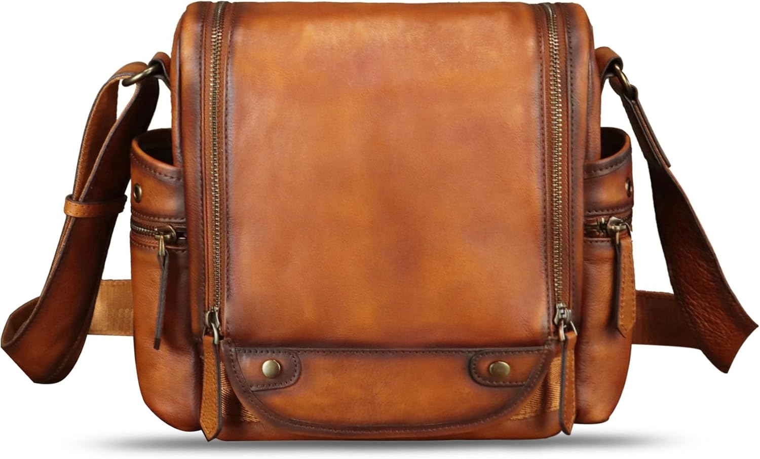 Genuine Leather Messenger Bag for Men Crossbody Shoulder Bag Vintage Desinger Satchel Purse Casual Sling Daypack