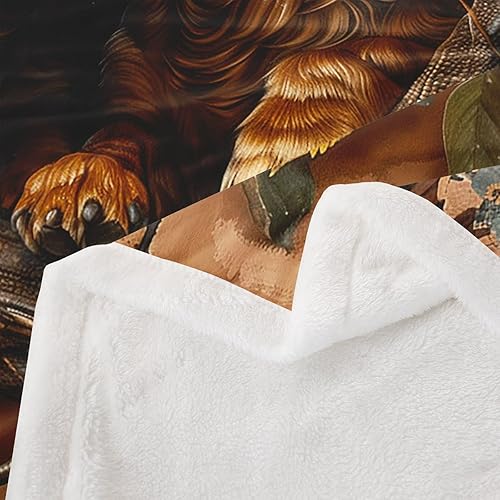 Miniatura 4 de Manta de vellón con diseño de animales de dibujos animados, diseño de madera de girasol amarillo, para cama, sofá, decoración de habitación de niños