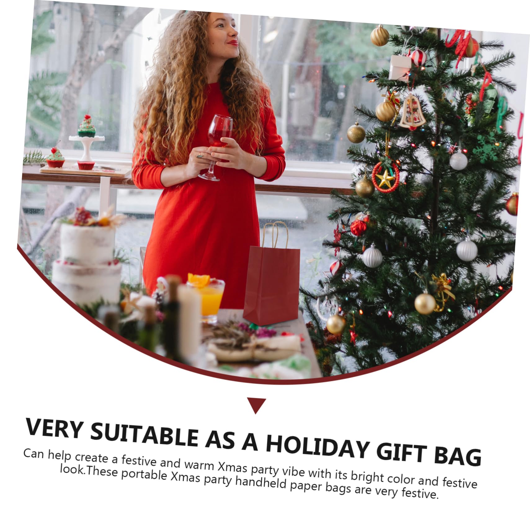 FRCOLOR 48 Piezas bolsa de papel kraft christmas bag bolsas navideñas bolsas de papek de cumpleaños para de embalaje sacos papel de paquete de navidad