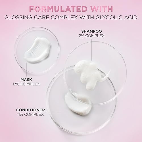 Miniatura 9 de L'Oreal Paris Acondicionador Glossing sin sulfato con ácido glicólico, cuidado del cabello para un brillo duradero y suavidad para cabello seco y