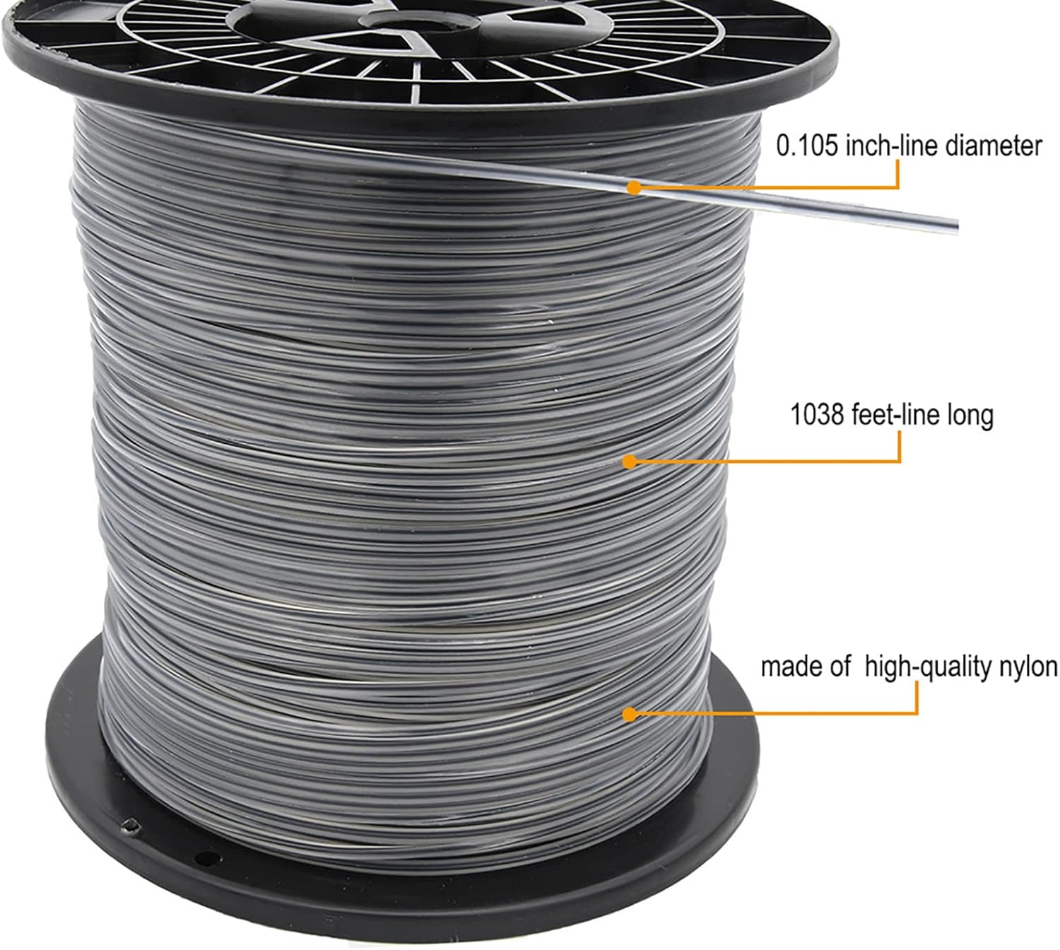 KAKO 105 Trimmer Line, 105 String Trimmer Line, 5Lbs-0.105inch-1038Ft Weed Wacker String .105, Commercial Square .105 Trimmer line, Weed Eater String .105 Fits Most of String Trimmers