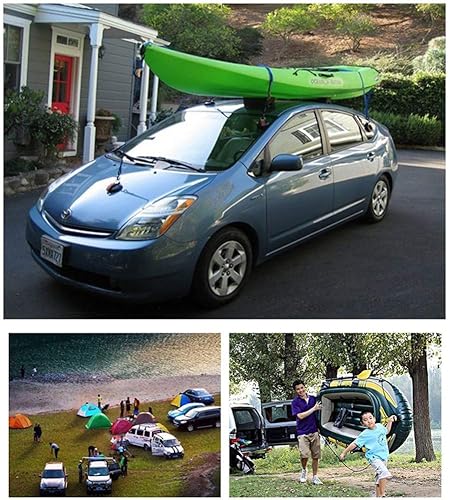 Miniatura 3 de Juego de 4 anclajes de ventosa al vacío con ganchos de seguridad, correa de coche resistente, ganchos de ventosa para automóvil, cocina, baño y baño