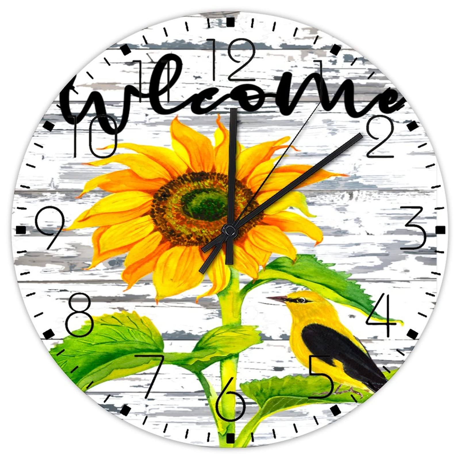 Horloge murale en bois ronde 38 cm pour embellir un mur vide