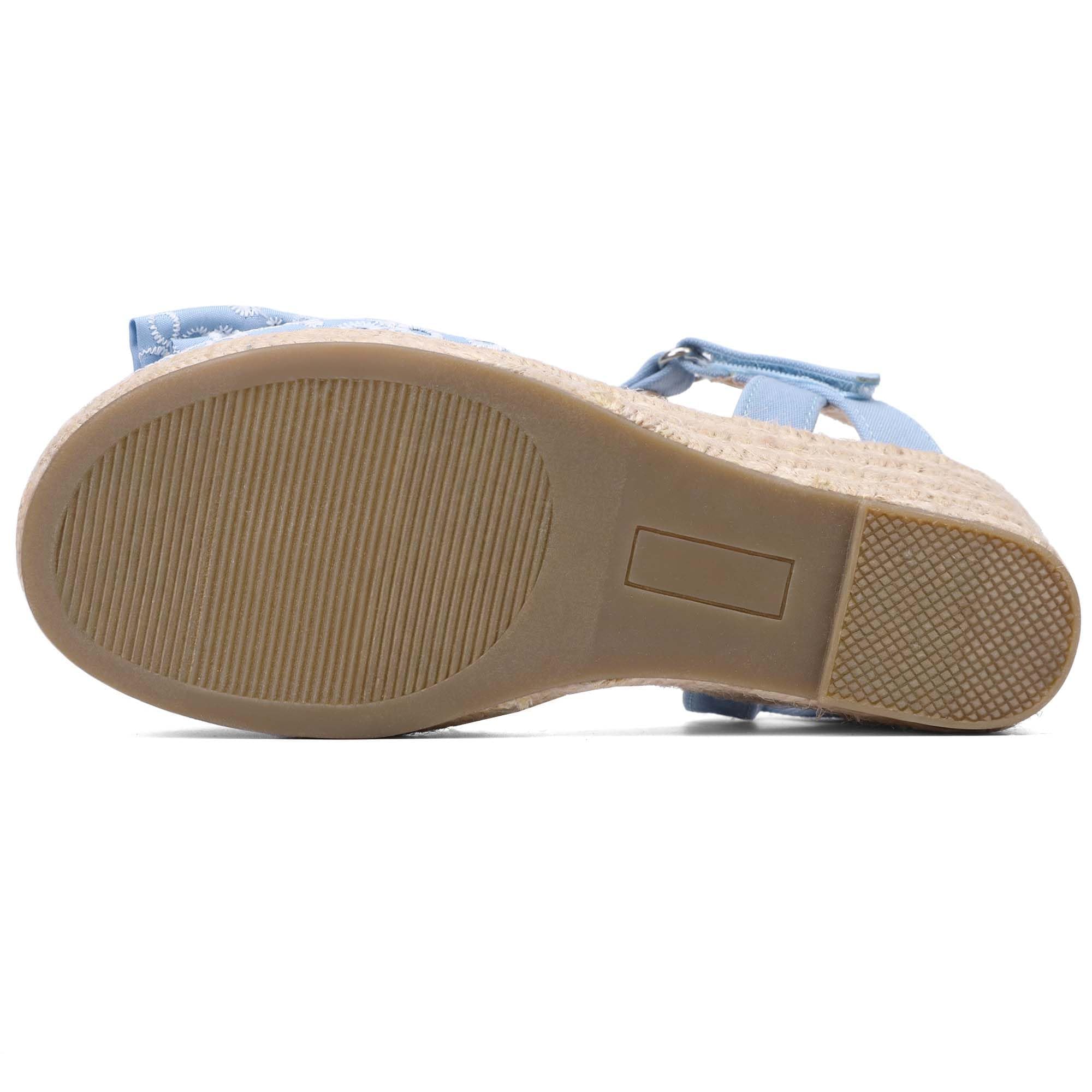 Sandalias de cuña con punta cerrada para niñas pequeñas y grandes en bodas, fiestas, zapatos de vestir