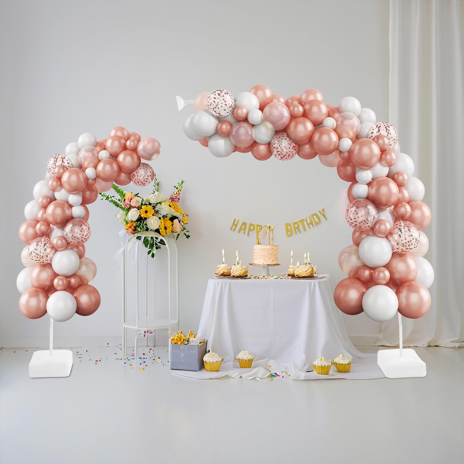 Juego de soporte para arco de globos, flexible, con bolsa de agua, base para fiesta de cumpleaños, boda, ceremonia de apertura