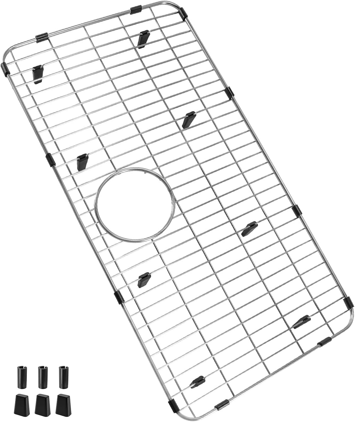 LKOBG2915SS Bottom Grid 27-1/2" x 13-1/2" x 1-1/4" Fit for Specific Elkay Sink Bowls ELGR13322 ELGRU13322 ELXR13322, Stainless Steel Kitchen Sink Grate with Silicone Feet