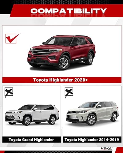 Miniatura 2 de HEKA S-Steel Barras de Acero para Pasos Laterales Compatibles con Highlander 2020-2026 L LE XLE XSE Platinum Limited Hybrid Edición Bronce XU70