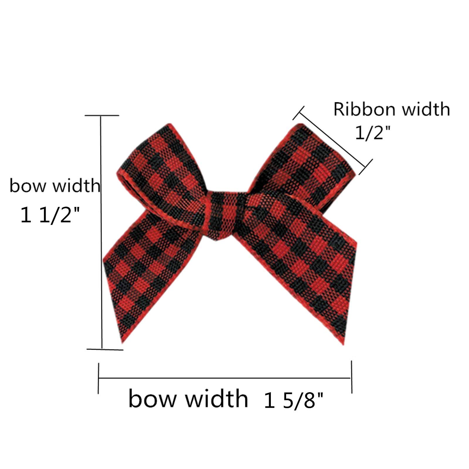 Mini Gingham-Band Schleifen, Kariert – 50 Stück, 42x39 Mm, Aus Polyester, Für Basteln, Nähen & Scrapbooking