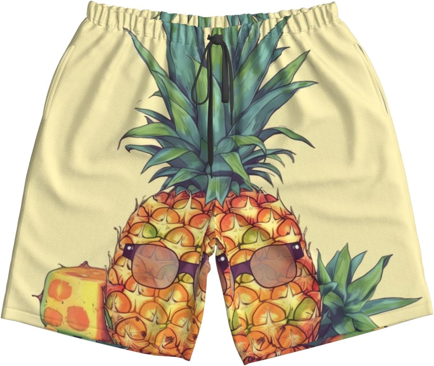 Men's Swim Trunks Quick Dry Beach Shorts Summer Bathing Suit Funny Pineapple Swimwear Beachwear with Pockets