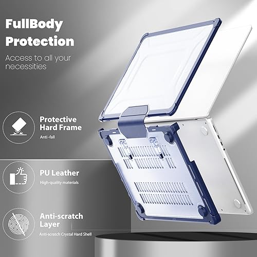 Miniatura 120 de DTangLsm Funda rígida resistente para M4 MacBook Air de 15 pulgadas 2025 2024 2023 M4 M3 M2 A3241 A3114 A2941, resistente carcasa rígida resistente