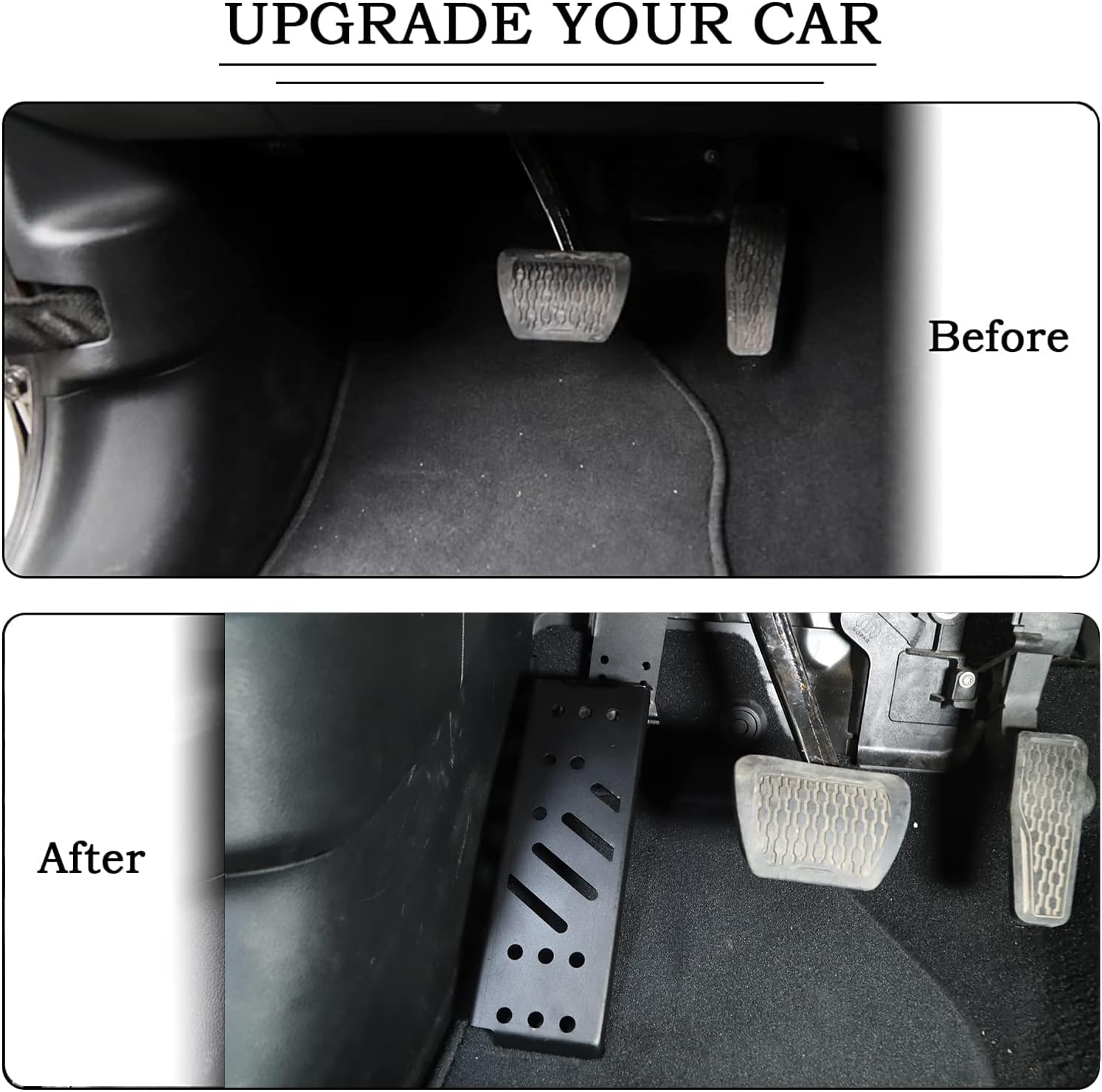 RT-TCZ Dead Pedal Brake Shoes Solid Steel Left Side Foot Rest Kick Panel Accessories for Jeep Wrangler JL Gladiator JT 2018 2019 2020 2021 2022 2023